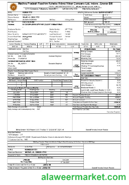INDIA MPWZ business utility bill Word and PDF template